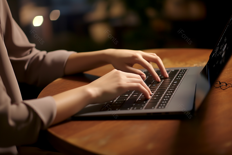 年轻女白领深夜在咖啡店加班办公特写,高清,摄影图,摄影图片,图片大全,摄影图免费下载